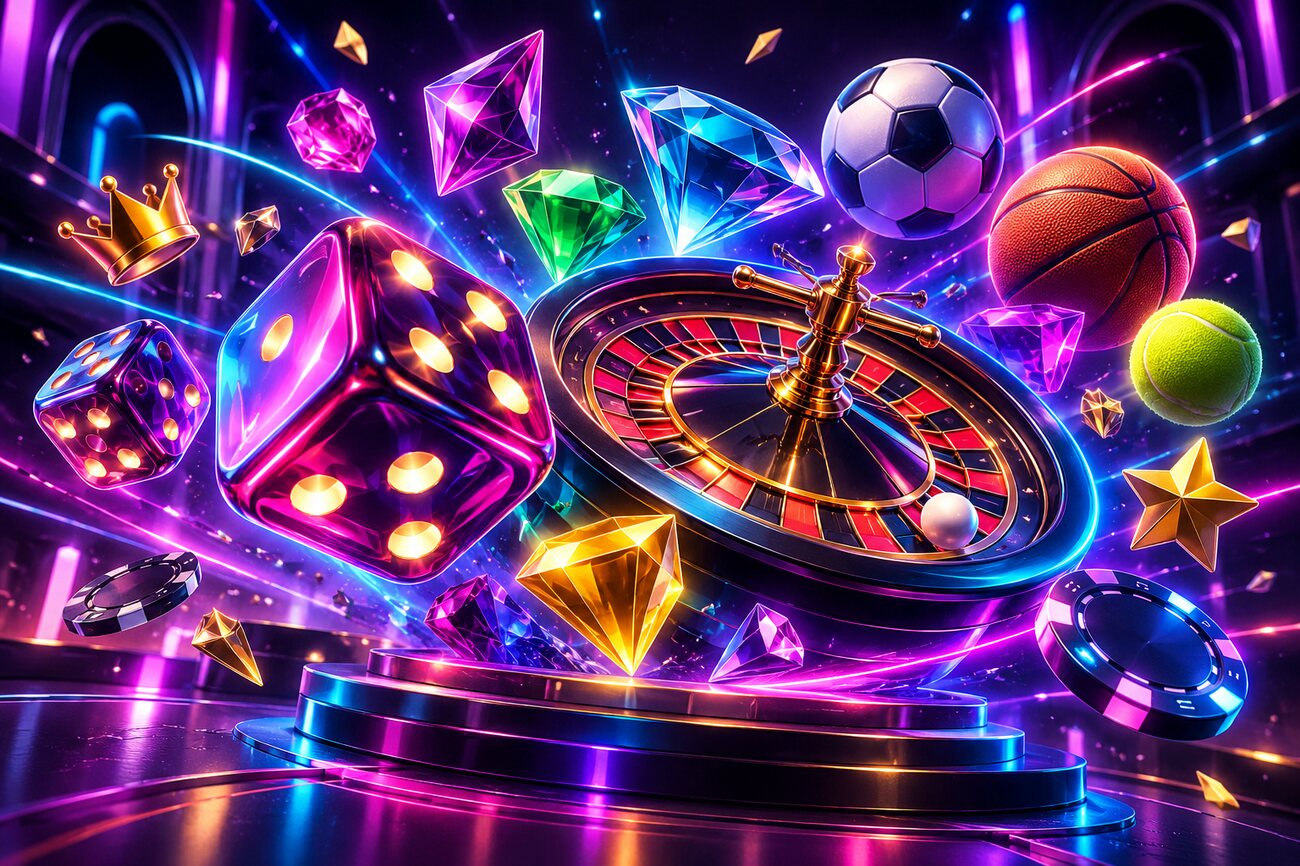 Elementos de cassino na identidade visual 7Games
